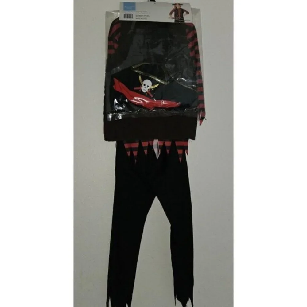 NEW Shipwrecked Pirate Halloween Costume Child Small 4-6 Vest Shirt Pants Hat